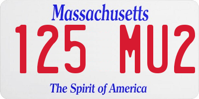 MA license plate 125MU2