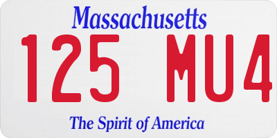 MA license plate 125MU4