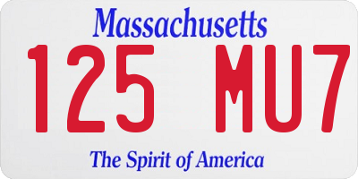 MA license plate 125MU7