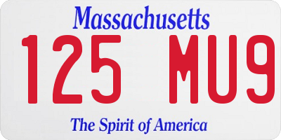 MA license plate 125MU9
