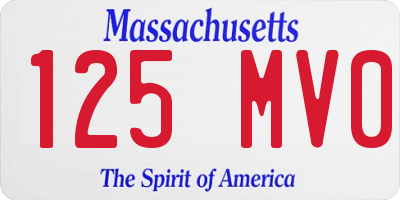 MA license plate 125MV0