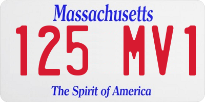 MA license plate 125MV1