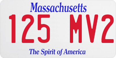 MA license plate 125MV2