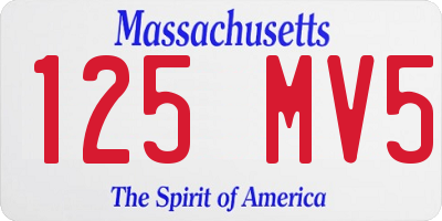 MA license plate 125MV5