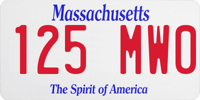 MA license plate 125MW0