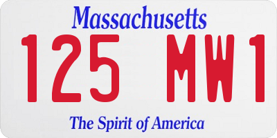 MA license plate 125MW1