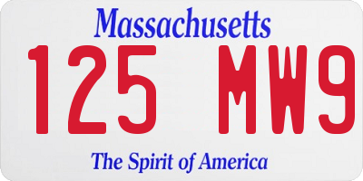 MA license plate 125MW9