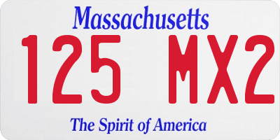 MA license plate 125MX2