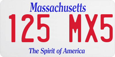 MA license plate 125MX5