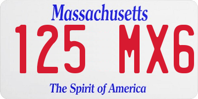 MA license plate 125MX6