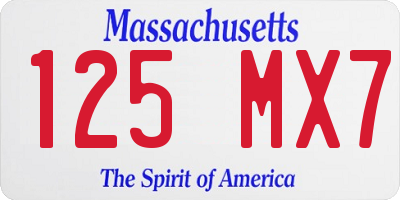 MA license plate 125MX7