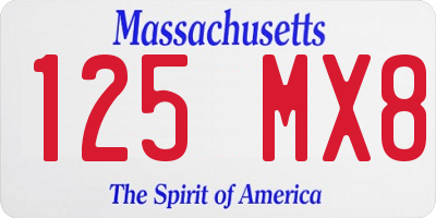MA license plate 125MX8