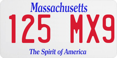MA license plate 125MX9