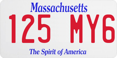 MA license plate 125MY6