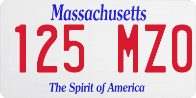 MA license plate 125MZ0