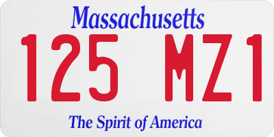 MA license plate 125MZ1