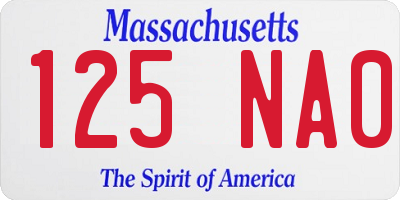 MA license plate 125NA0