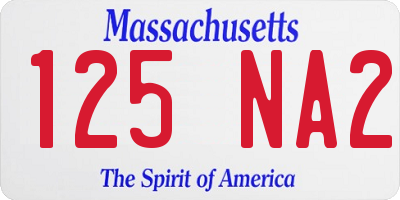 MA license plate 125NA2