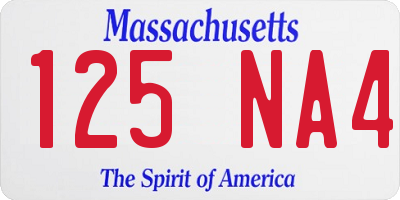 MA license plate 125NA4