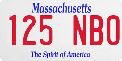 MA license plate 125NB0