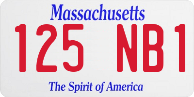 MA license plate 125NB1