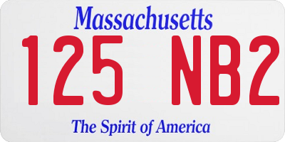 MA license plate 125NB2