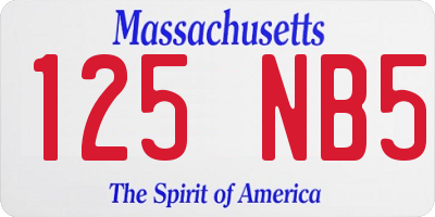 MA license plate 125NB5