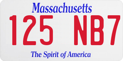 MA license plate 125NB7