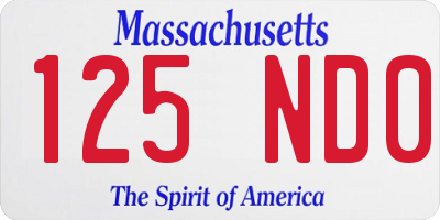 MA license plate 125ND0