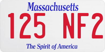 MA license plate 125NF2