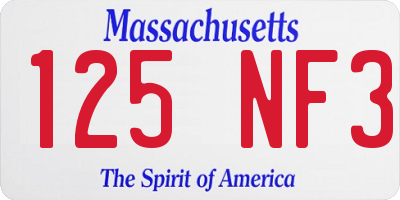 MA license plate 125NF3