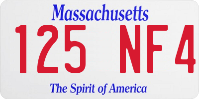MA license plate 125NF4