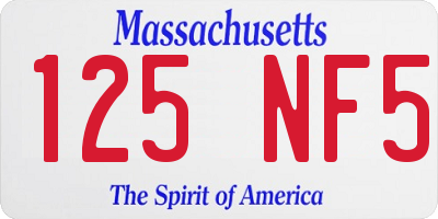 MA license plate 125NF5