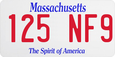 MA license plate 125NF9