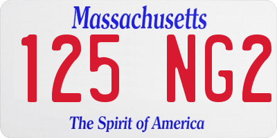 MA license plate 125NG2