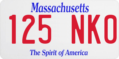 MA license plate 125NK0