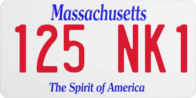 MA license plate 125NK1