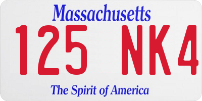 MA license plate 125NK4