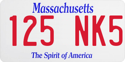 MA license plate 125NK5