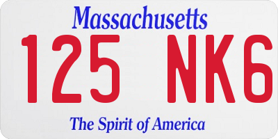 MA license plate 125NK6