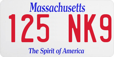 MA license plate 125NK9