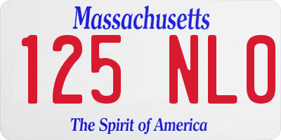 MA license plate 125NL0