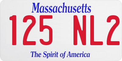 MA license plate 125NL2