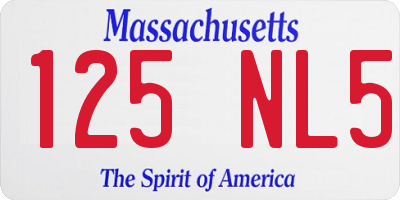 MA license plate 125NL5