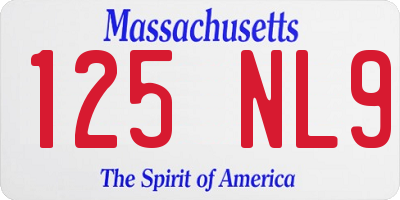 MA license plate 125NL9