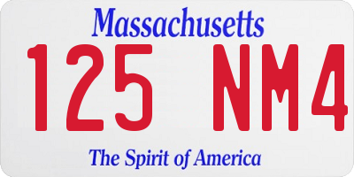 MA license plate 125NM4