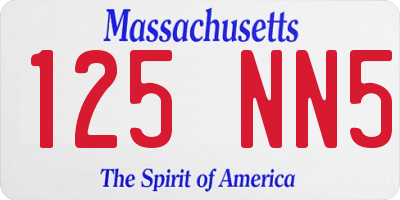 MA license plate 125NN5