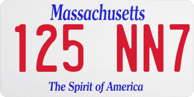MA license plate 125NN7