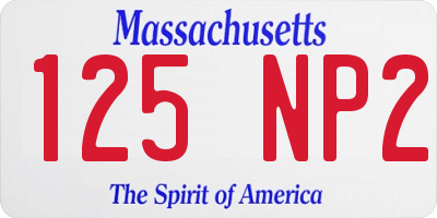 MA license plate 125NP2