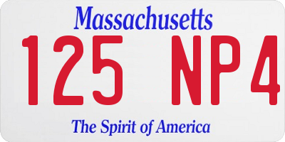 MA license plate 125NP4